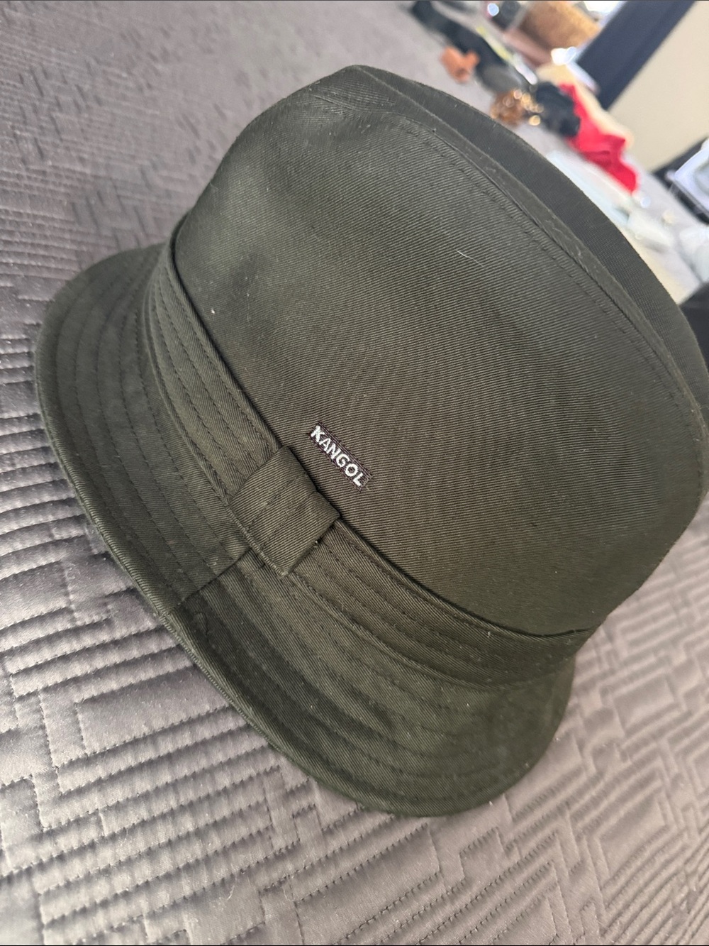 Kangol Black Bucket Hat Large New